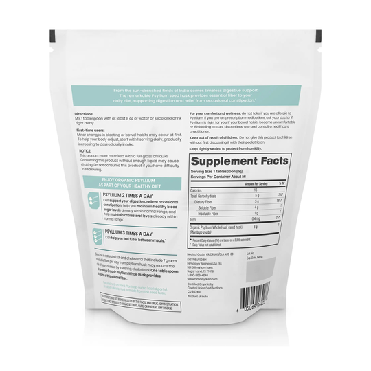 Organic Psyllium Husk Powder – Digestive Fiber Support – Himalaya ...
