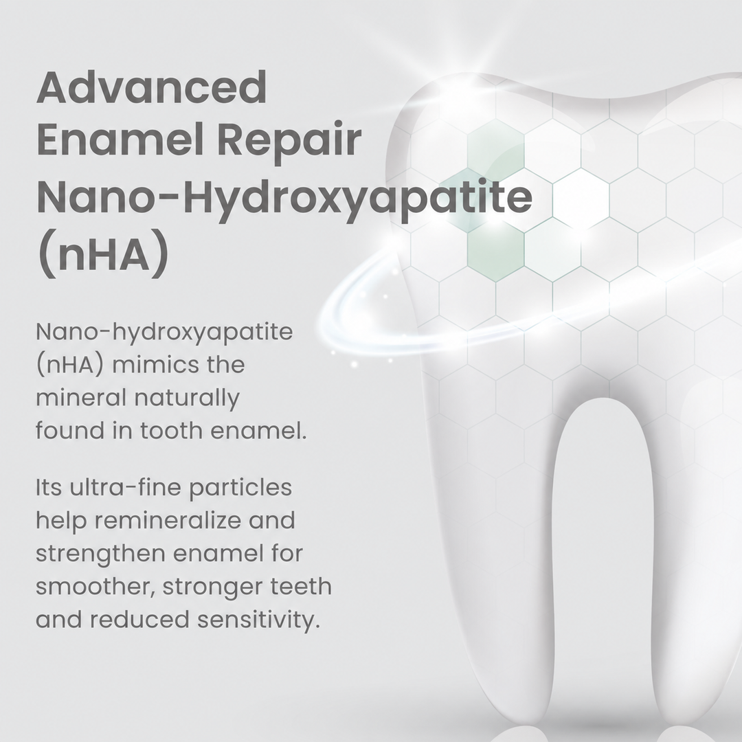 Nano-hydroxyapatite toothpaste helps remineralize and strengthen enamel and reduce sensitivity