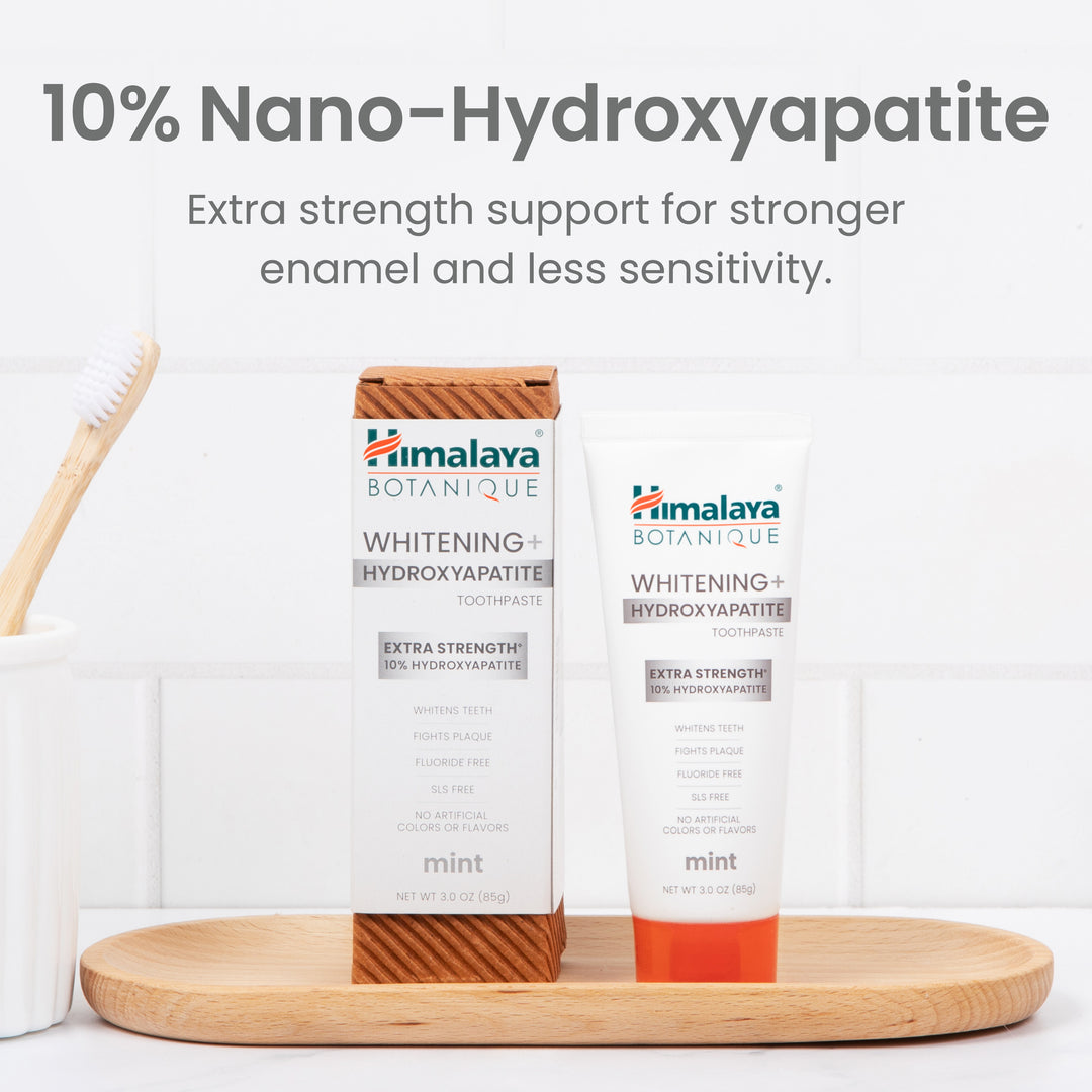 Himalaya Botanique Whitening+ Hydroxyapatite Extra Strength 10% nHA  Mint Toothpaste for stronger enamel and reduced sensitivity
