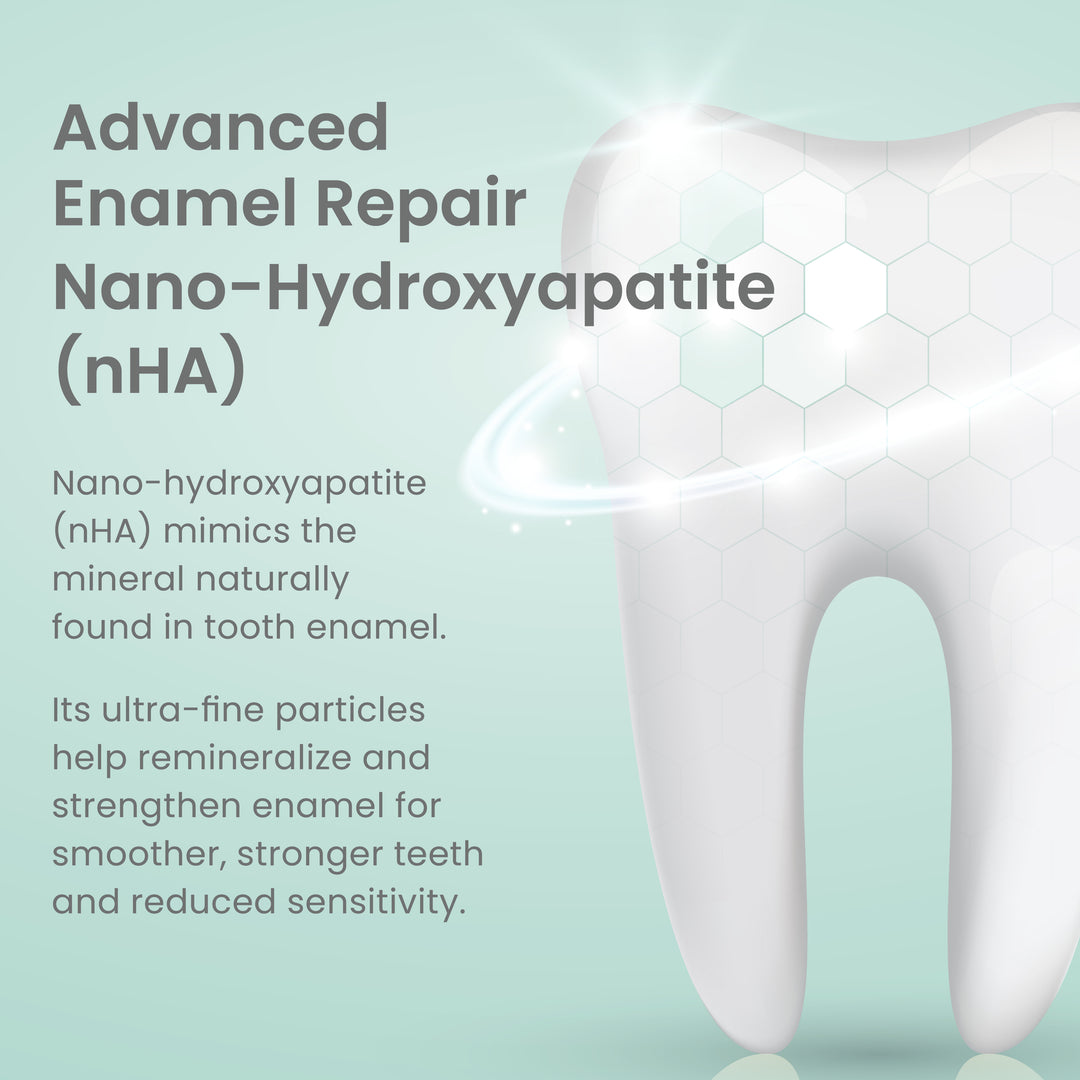 Nano-hydroxyapatite toothpaste helps remineralize and strengthen enamel and reduce sensitivity