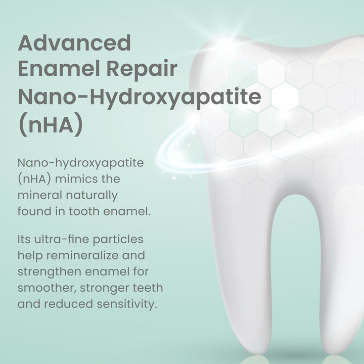 Nano-hydroxyapatite toothpaste helps remineralize and strengthen enamel and reduce sensitivity