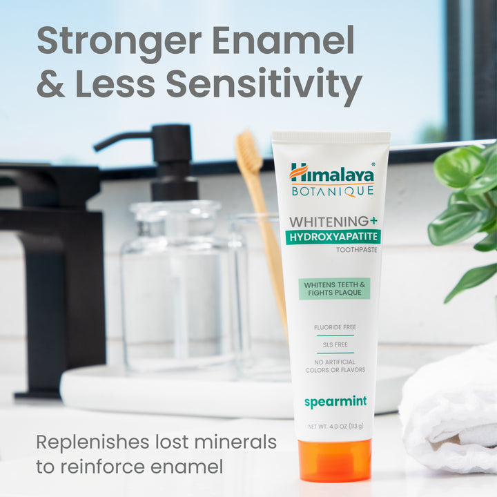 Himalaya Botanique Whitening+ Hydroxyapatite spearmint Toothpaste for stronger enamel and reduced sensitivity