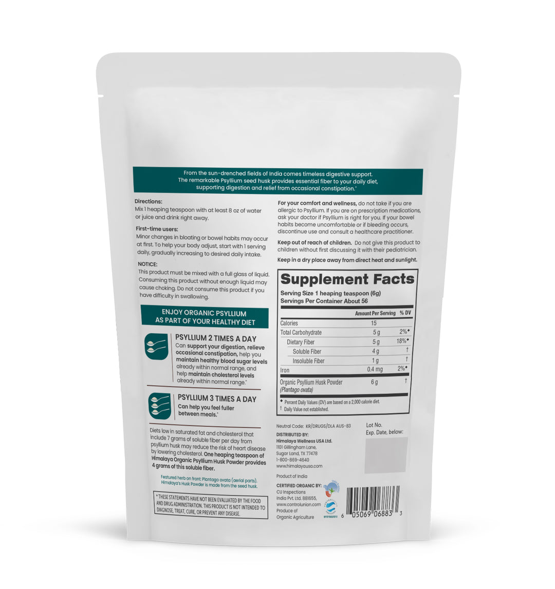 Organic Psyllium Husk Powder 12oz
